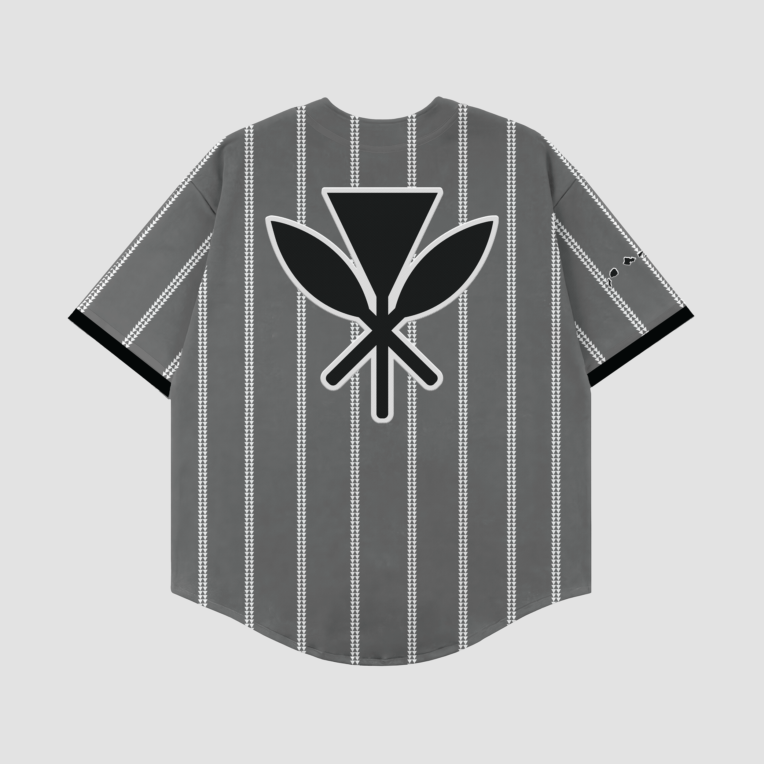 KUA BRAND - Grey Aloha Pinstripe Baseball Jersey Pinstripe Baseball Jersey - Baseball Jersey